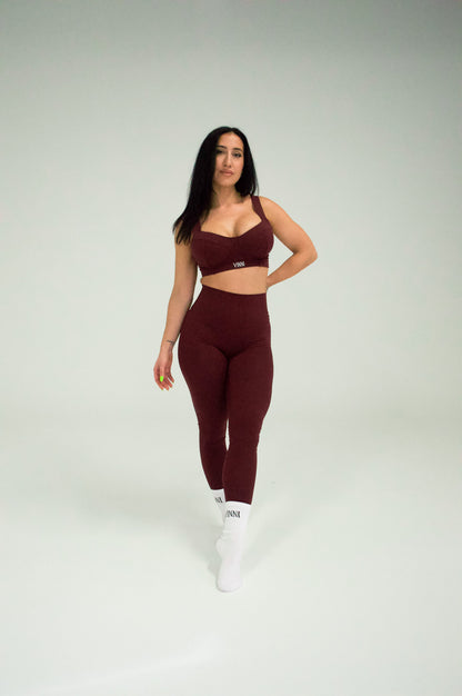 MARA HIGH-RISE LEGGINGS - CHERRY