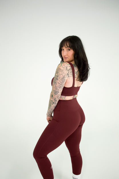 MARA HIGH-RISE LEGGINGS - CHERRY